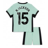 Fotbalové Dres Chelsea Nicolas Jackson #15 Dětské Alternativní 2023-24 Krátký Rukáv (+ trenýrky)